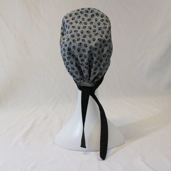 Paw Prints Surgical Scrub Cap Dental Chemo Hat - Picture 2 of 4